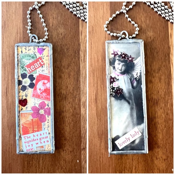 Artisan Jewelry - Handmade Lovely Lady Double Sided Pendant Necklace